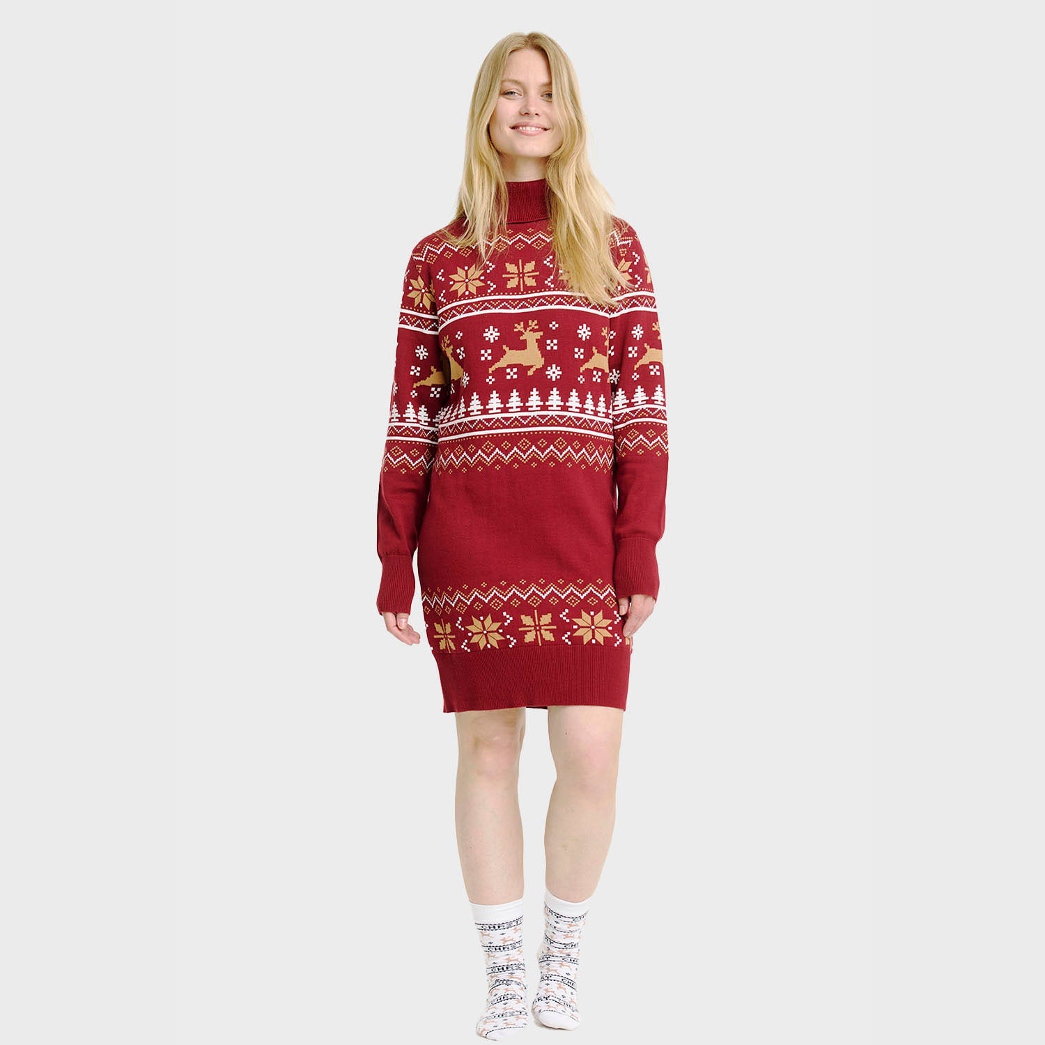 Turtleneck Christmas Dress – Women